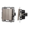 Механизм выключателя трехклавишный непроходной SWT-MK03-PL-GD-V (250V, 10A) (Arlight, -)