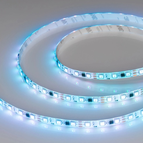 Лента светодиодная герметичная SPI-SE-B60-10mm 12V RGB-PX3 (14.4 W/m, IP65, 5060, 5m) (Arlight, бегущий огонь)