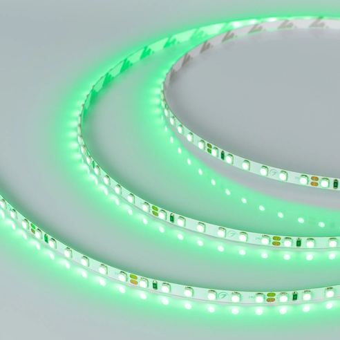 Лента светодиодная RT-A120-5mm 24V Green (9.6 W/m, IP20, 3528, 5m) (Arlight, узкая)