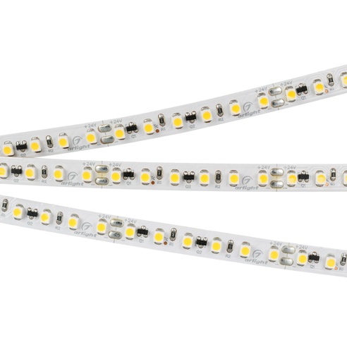 Лента светодиодная RT-10000 24V Warm3000 2x (3528, 120 LED/m, 10m) (Arlight, 9.6 Вт/м, IP20)