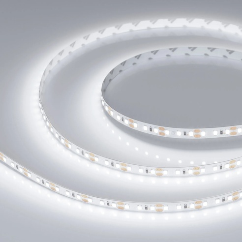 Лента светодиодная RT-A120-8mm 12V White6000 (9.6 W/m, IP20, 2835, 5m) (Arlight, Открытый)