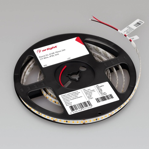 Лента светодиодная UL-A168-10mm 24V White6000 (17 W/m, IP20, 5m) (Arlight, 7 лет)