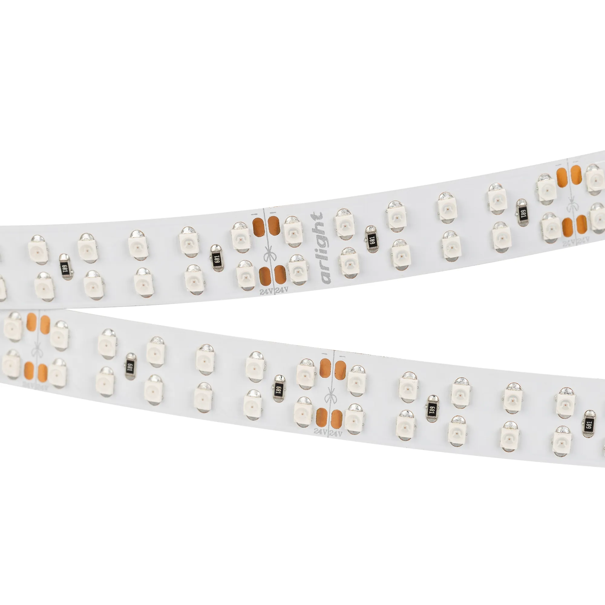 Лента светодиодная RT 2-5000 24V Red 2x2 (3528, 1200 LED, LUX) (Arlight, 19.2 Вт/м, IP20)