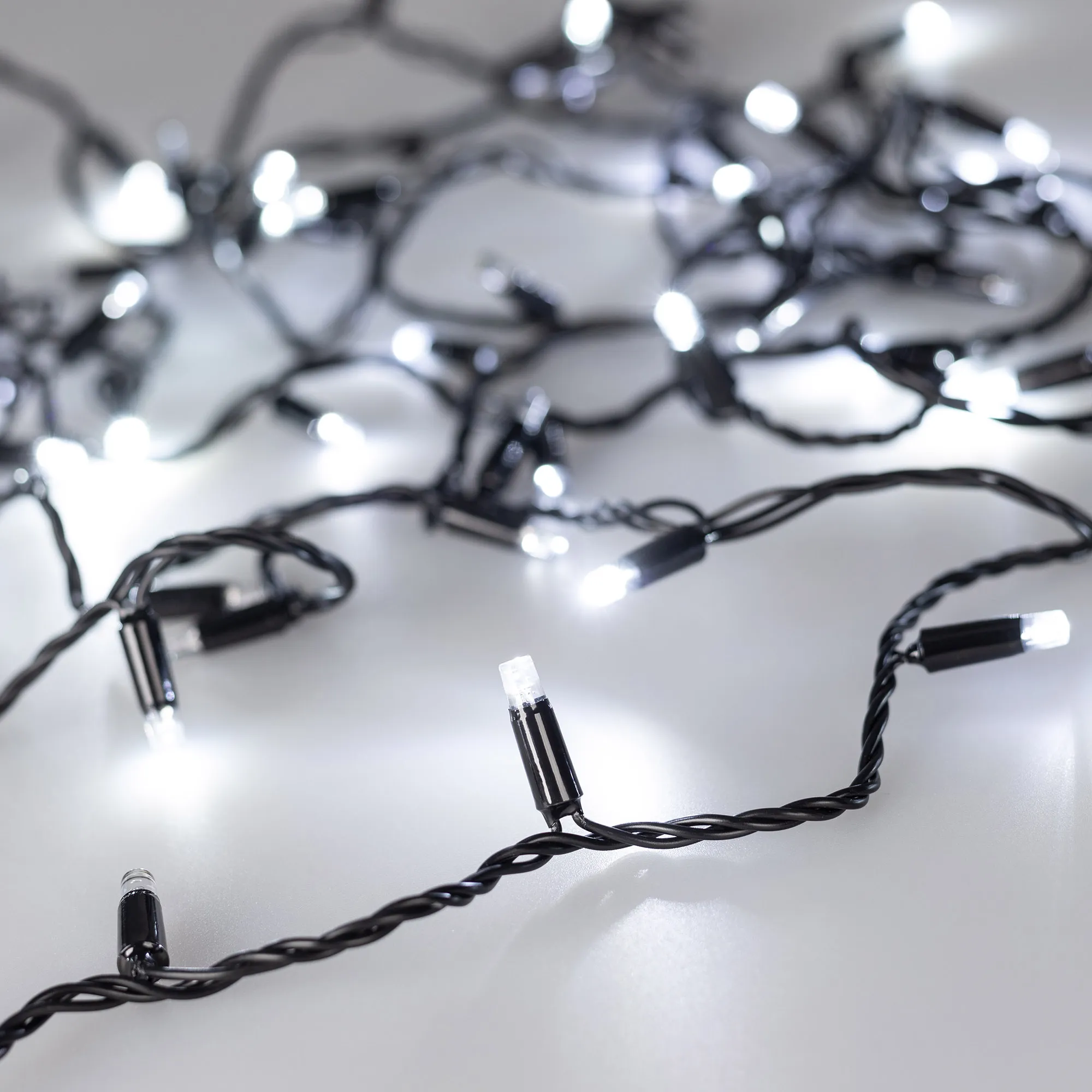 Светодиодная гирлянда ARD-STRING-CLASSIC-1000-BLACK-100LED-PULSE White (230V, 7W) (Ardecoled, IP65) - изображение товара