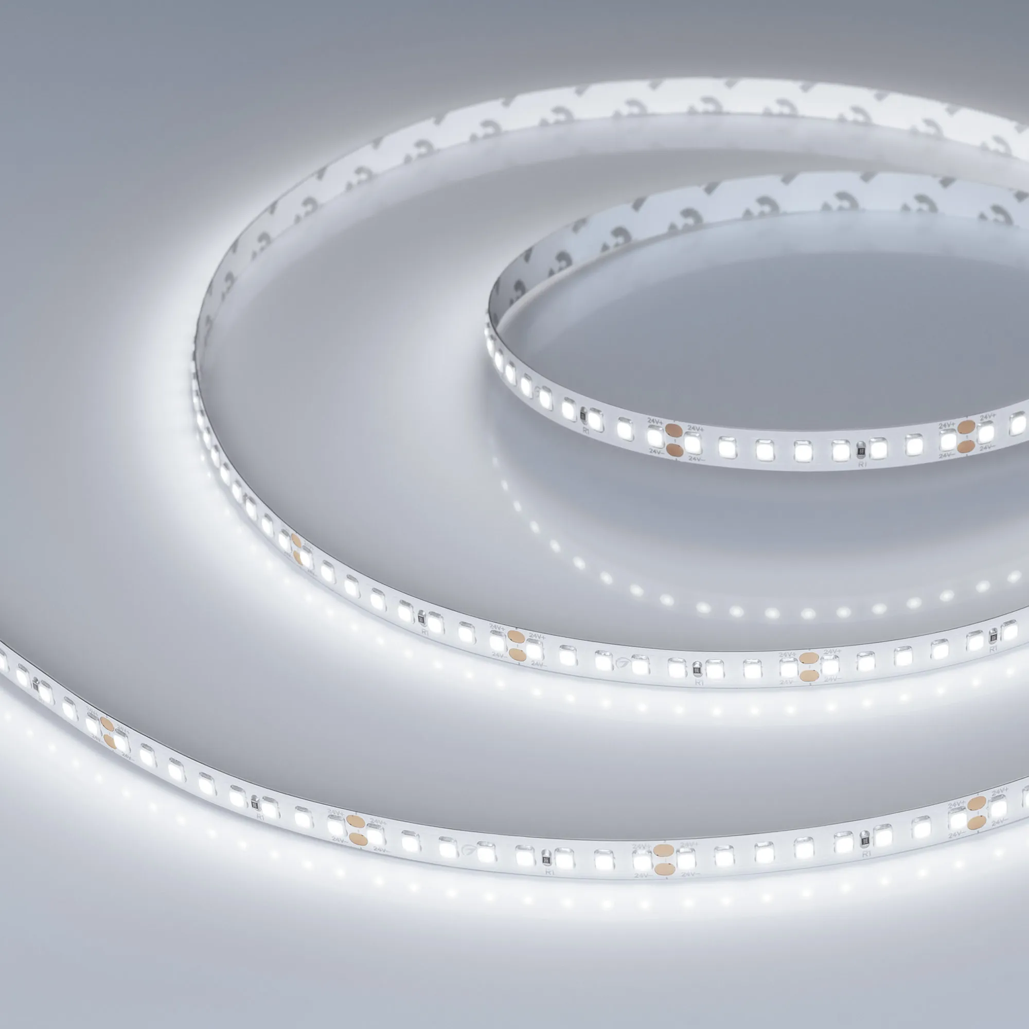 Лента светодиодная RT-A160-8mm 24V White6000 (12 W/m, IP20, 2835, 50m) (Arlight, высок.эфф.150 лм/Вт) - изображение товара