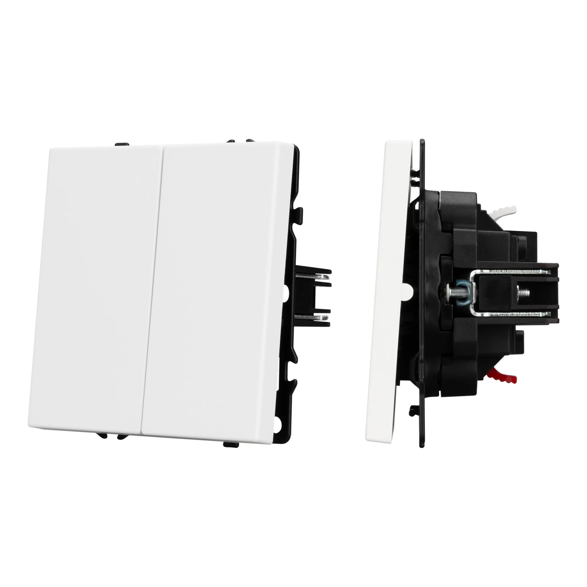 Механизм выключателя двухклавишный непроходной SWT-NOBE-MK02-SFPL-WH (230V, 10A) (Arlight, -)