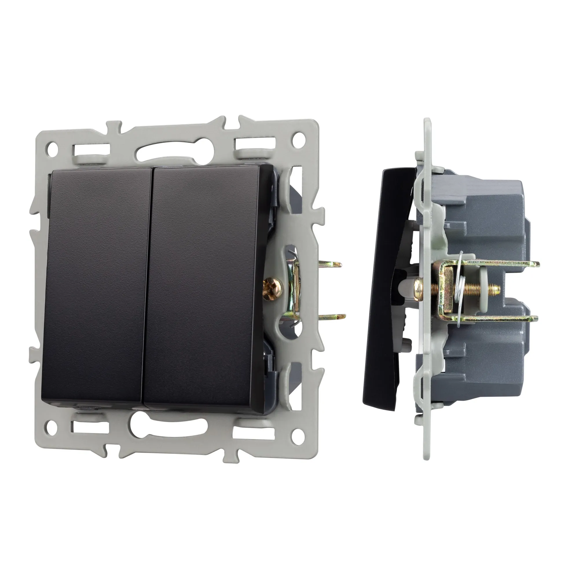 Механизм выключателя двухклавишный проходной SWT-MKP2-PL-BK (250V, 16A) (Arlight, -) - изображение товара