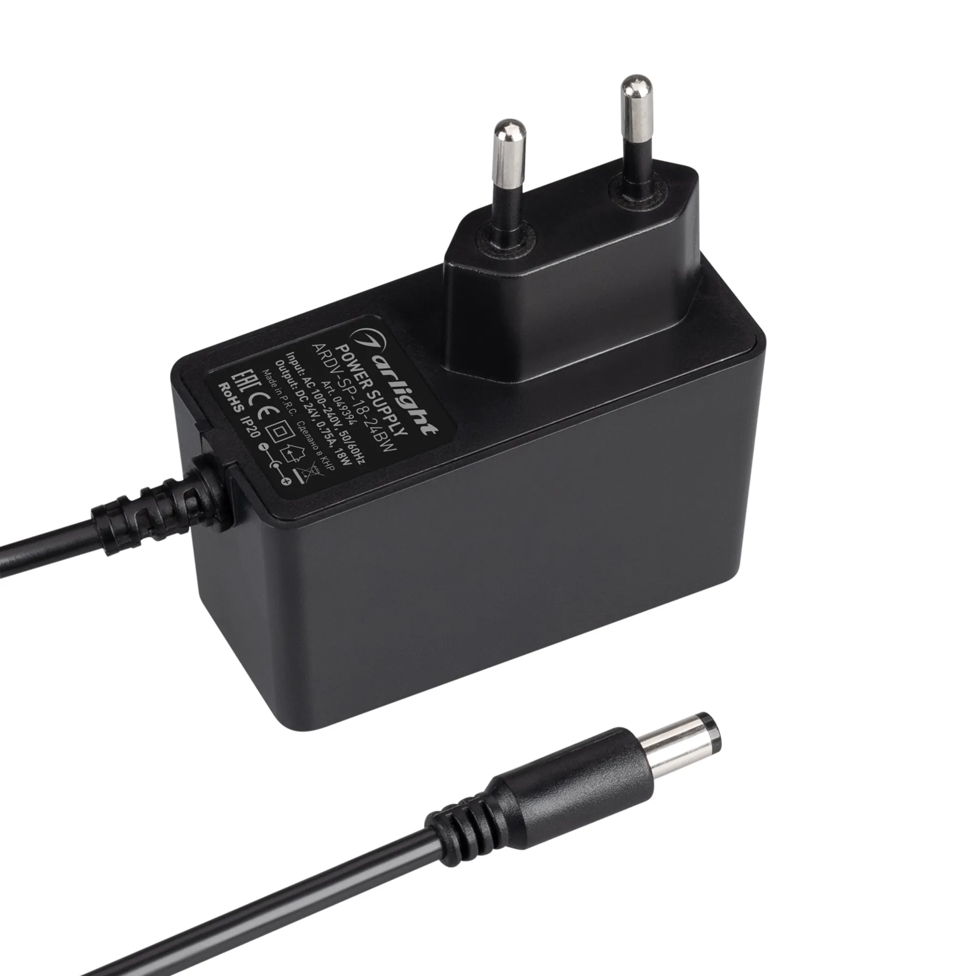 Блок питания ARDV-SP-18-24BW (24V, 0.75A, 18W) (Arlight, Адаптер, 5 лет) - изображение товара