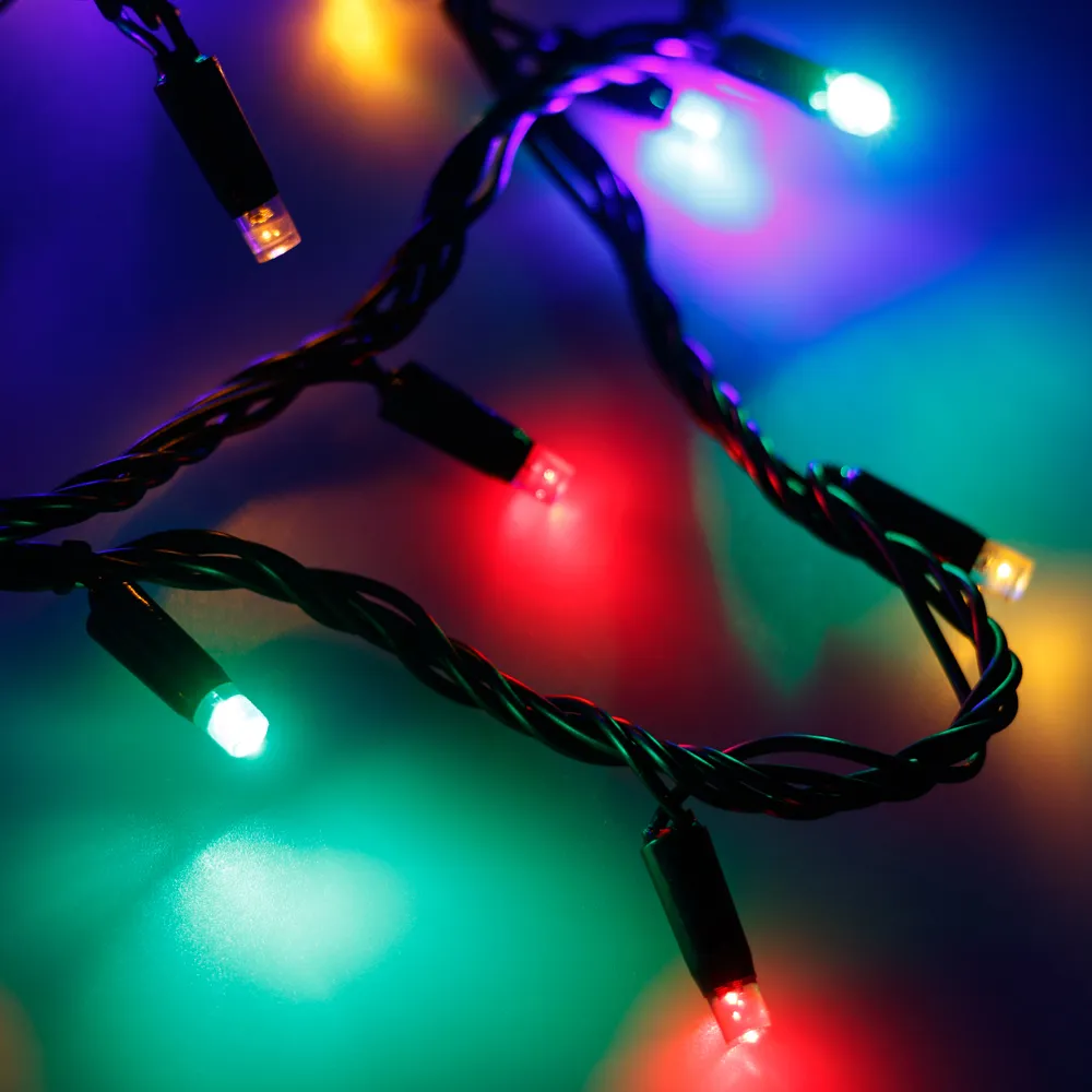 Светодиодная гирлянда ARD-STRING-CLASSIC-10000-BLACK-100LED-LIVE RGB (230V, 7W) (Ardecoled, IP65) - изображение товара