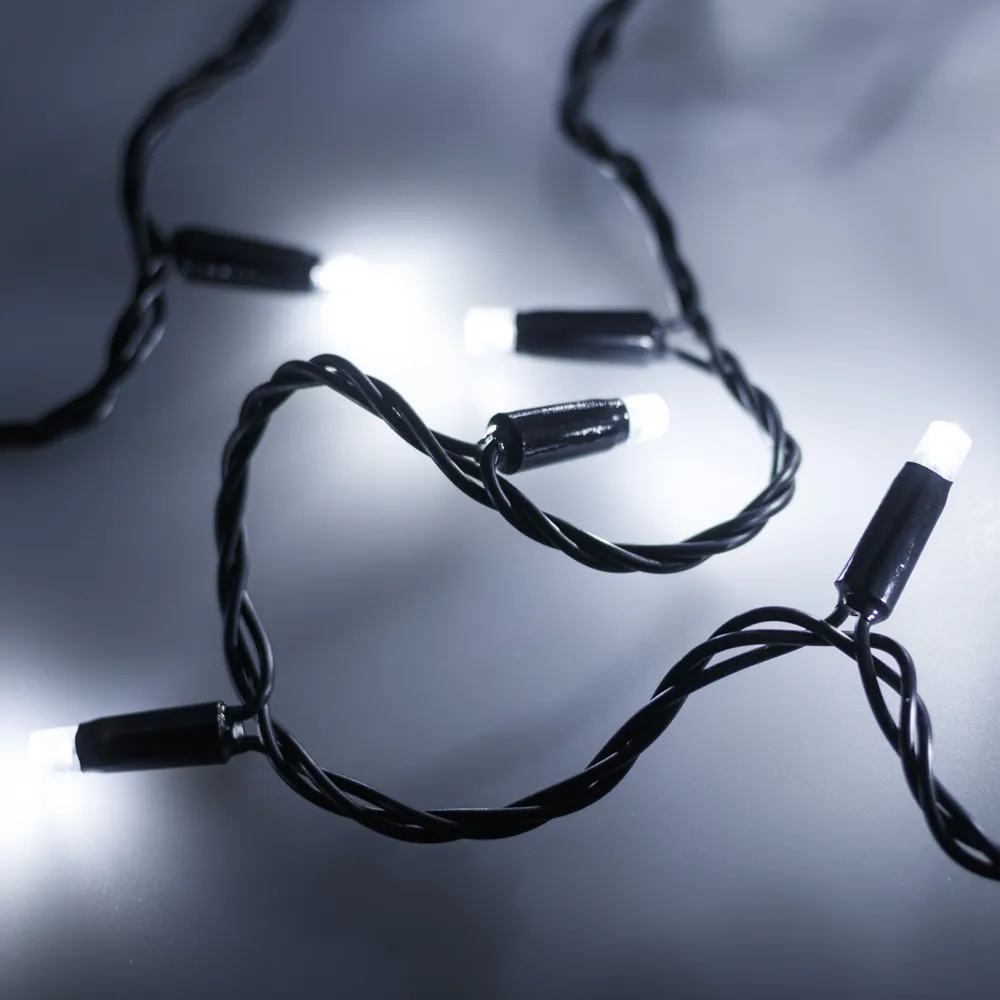 Светодиодная гирлянда ARD-STRING-PRO-10000-BLACK-100LED-FLASH WHITE (230V, 7W) (Ardecoled, IP65) - изображение товара