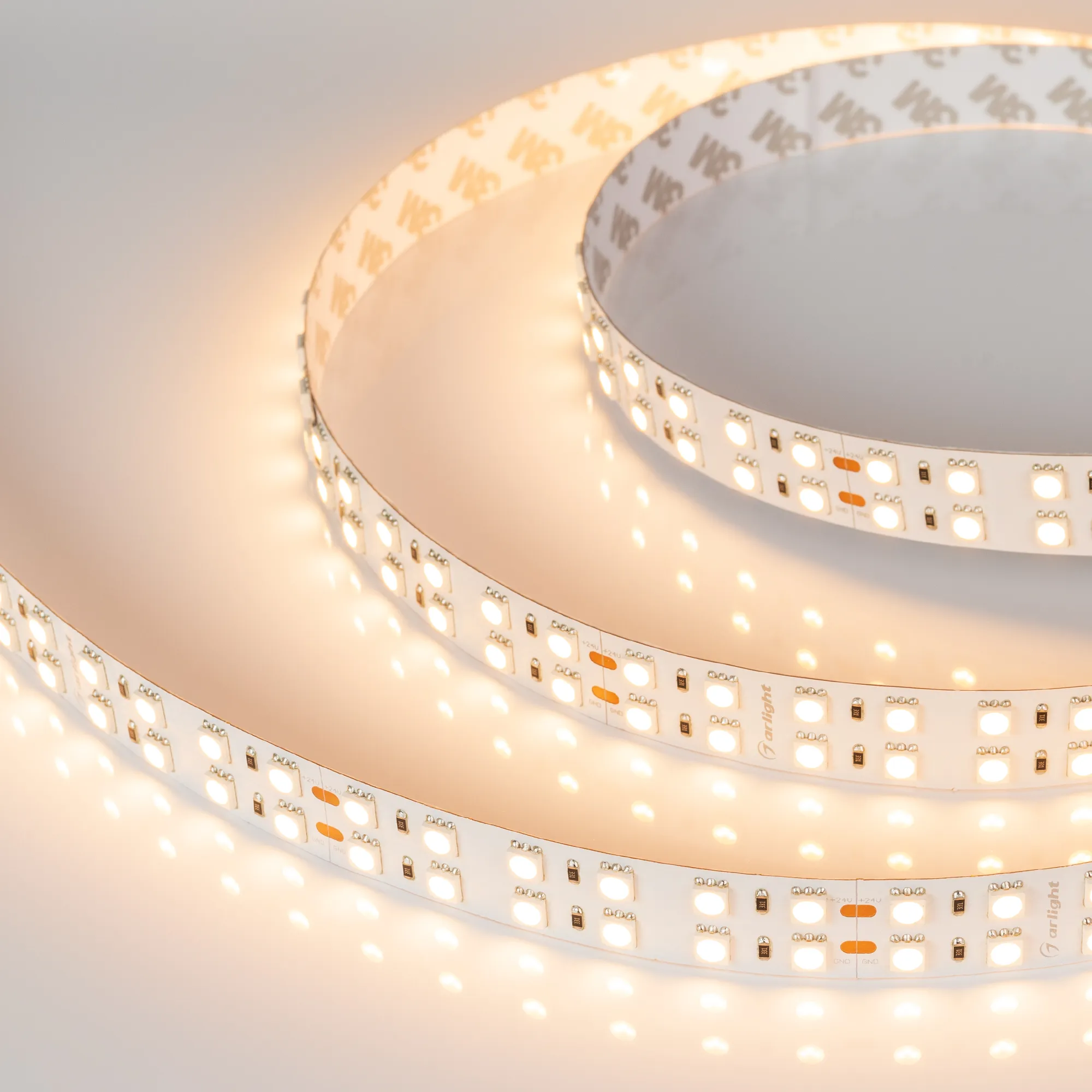 Лента светодиодная RT 2-5000 24V Warm2700 2x2 (5060, 720 LED, LUX) (Arlight, 34.4 Вт/м, IP20)