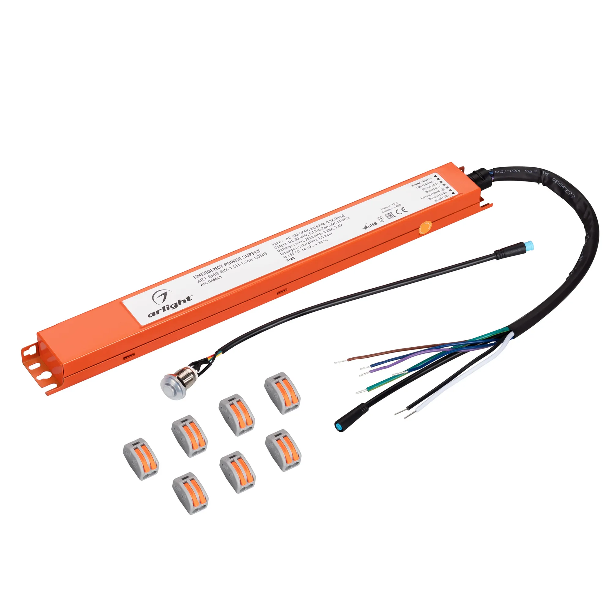 Блок аварийного питания ARJ-EMG-8W-1.5H-LiIon-LONG (Arlight, IP20 Металл, 5 лет) - изображение товара
