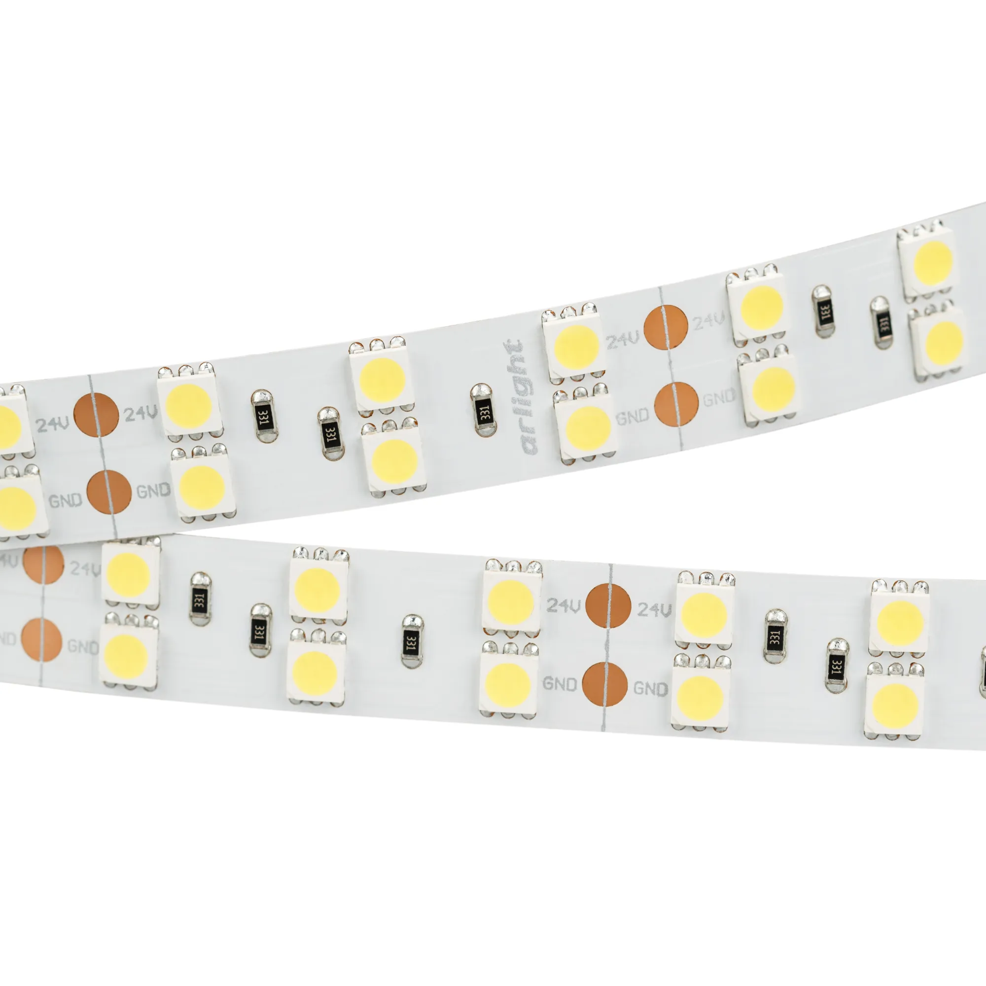Лента светодиодная RT 2-5000 24V Cool 8K 2x2 (5060, 600 LED, LUX) (Arlight, 28.8 Вт/м, IP20)