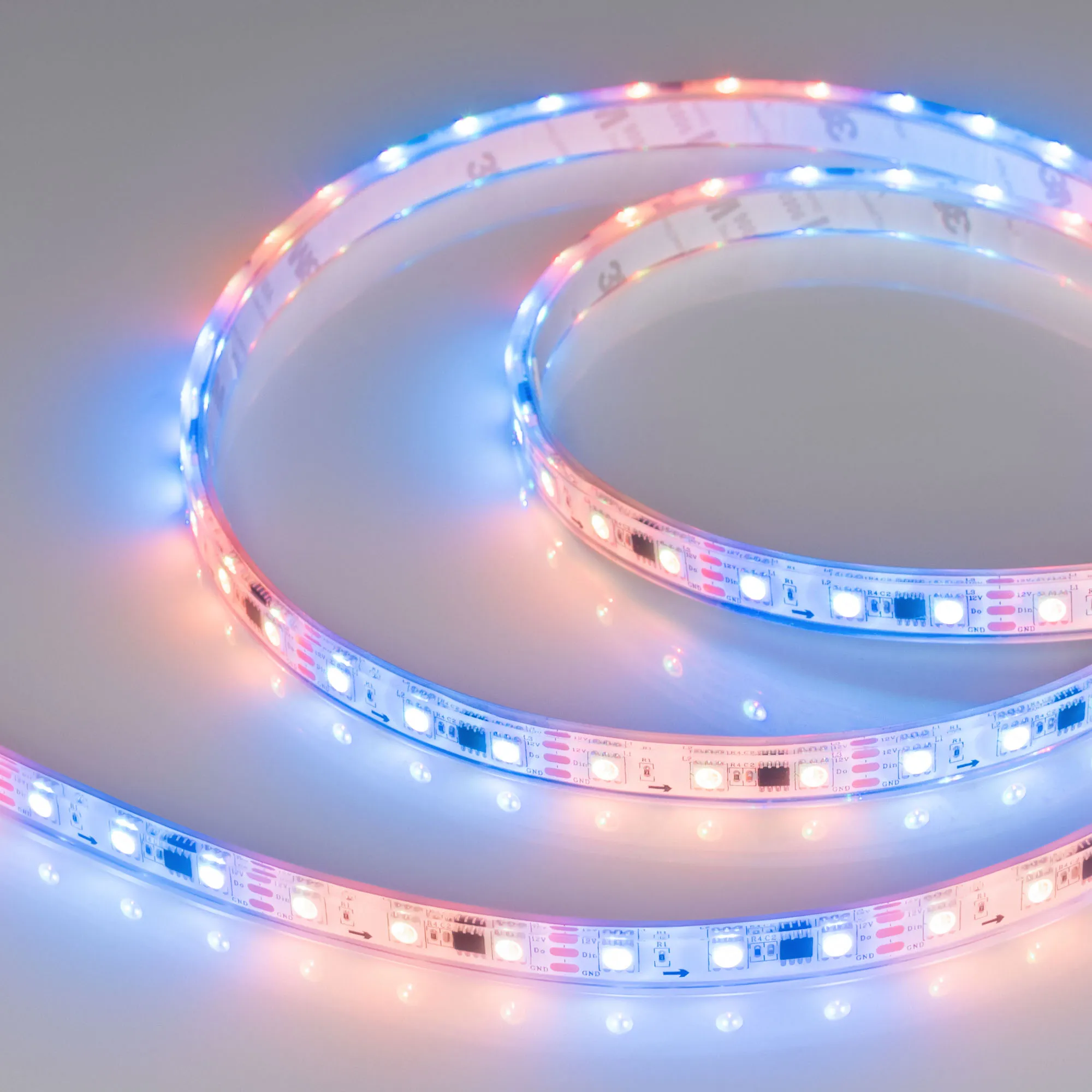 Лента светодиодная герметичная SPI-PFS-B60-12mm 12V RGB-PX3 (14.4W/m, IP68, 5060, 5m) (Arlight, бегущий огонь) - изображение товара