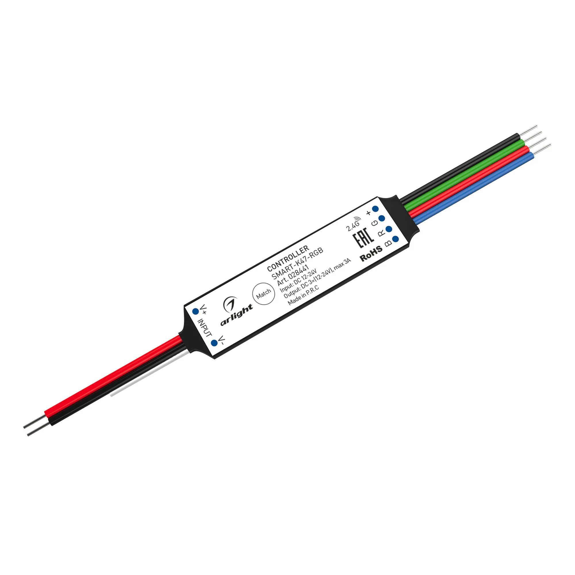 Контроллер SMART-K47-RGB (12-24V, 3x1A, 2.4G) (Arlight, IP20 Пластик, 5 лет) - изображение товара