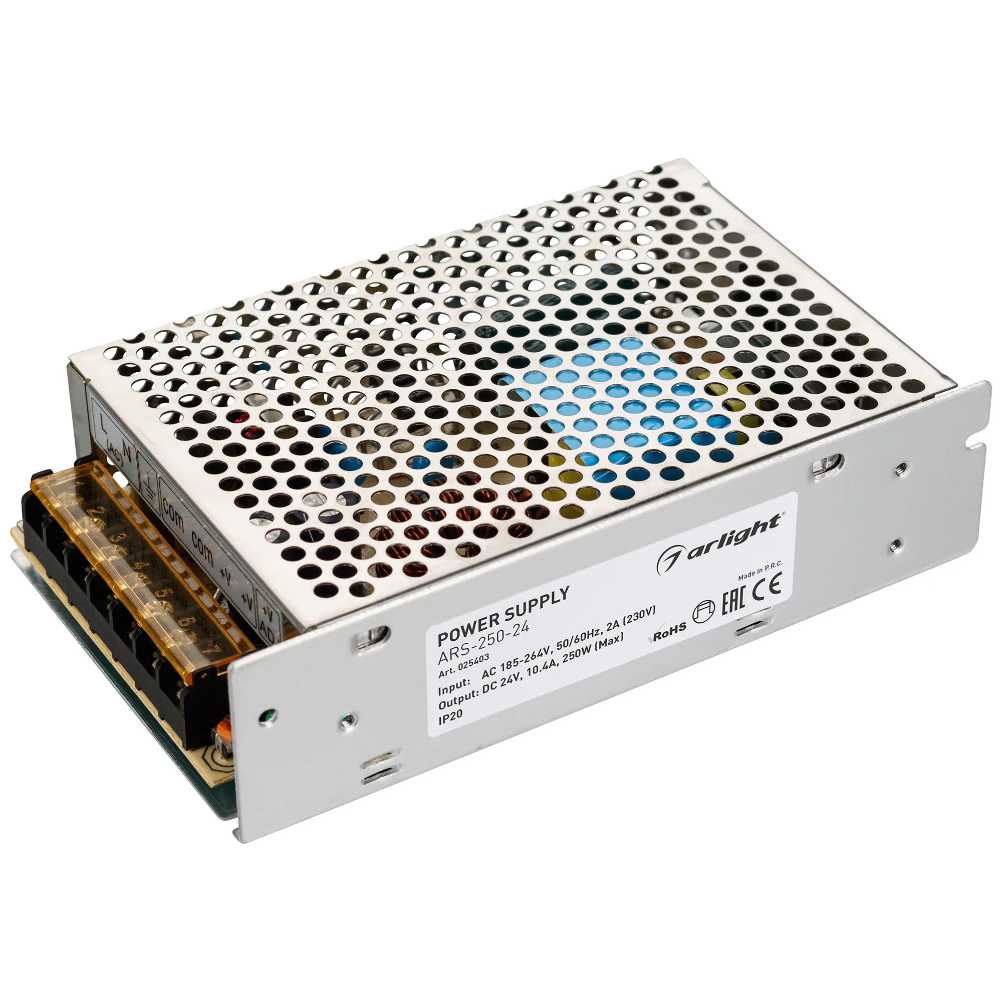 Блок питания ARS-250-24 (24V, 10.4A, 250W) (Arlight, IP20 Сетка, 2 года) - изображение товара
